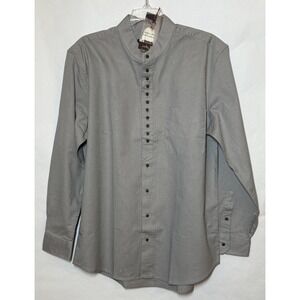 New Celtic Ranchwear Collarless Grandfather Button Up Shirt Ash Mens Medium